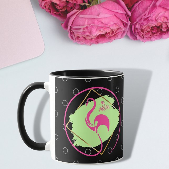 Pink Flamingo Be Fabulous Inspirational Saying Mug (Creator Uploaded)