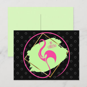 Pink Flamingo Be Fabulous Inspirational Saying  Postcard