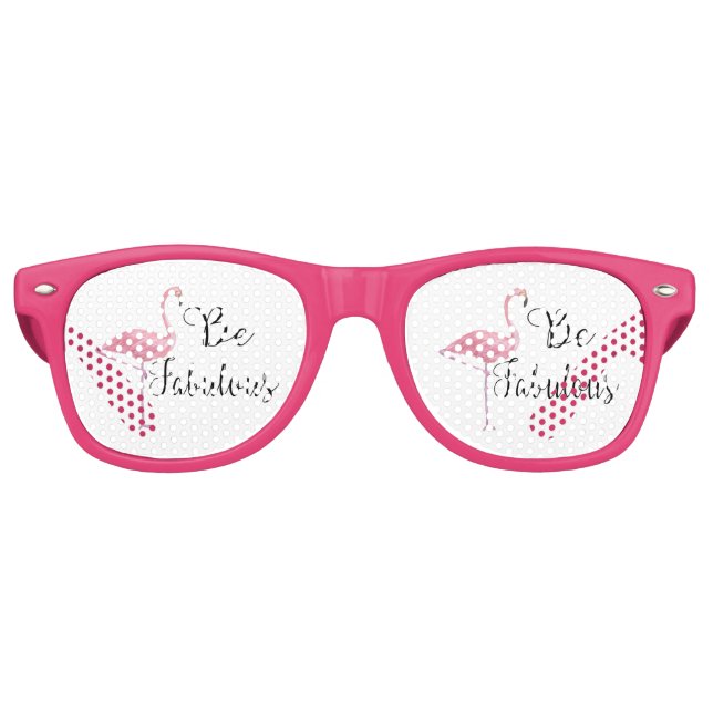 Pink Flamingo Be Fabulous Retro Sunglasses (Front)