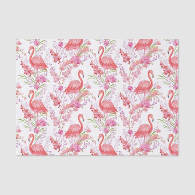 Pink flamingo beach pattern party tissue tissue paper (Front)