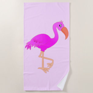 Pink Flamingo Beach Towel - Customizable