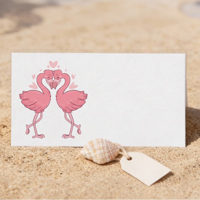 Pink Flamingo Beach Tropical  Wedding Escort Place Card (Creator Uploaded)