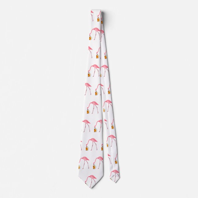 Pink Flamingo Beer Lover Tie (Front)