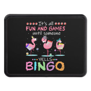 Pink Flamingo Bingo Funny Gift Art Trailer Hitch Cover