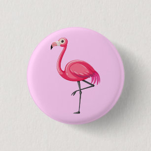Pink Flamingo Bird-89686 1 Inch Round Button