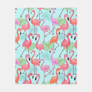 Pink Flamingo Bird Fleece Blanket Gift