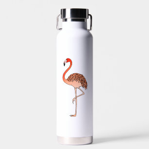 Pink Flamingo Bird Lineart-57567 Water Bottle