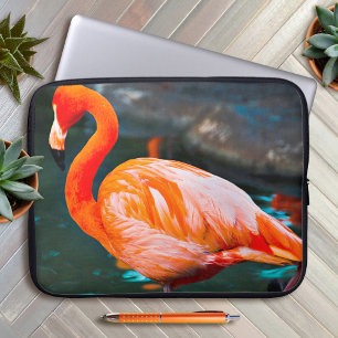 Pink Flamingo Bird Photography Beautiful Modern Laptop Sleeve