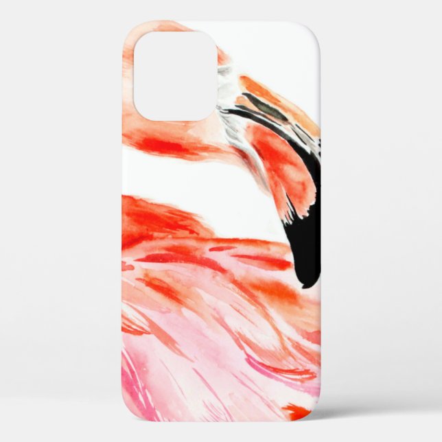 Pink Flamingo bird profile portrait, amazing beaut Case-Mate iPhone Case (Back)