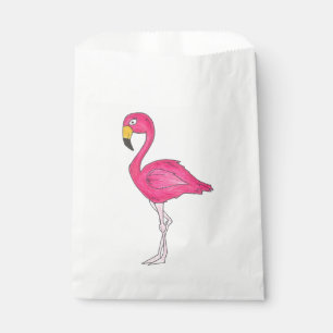 Pink Flamingo Bird Tropical Beach Birthday Party Favour Bag