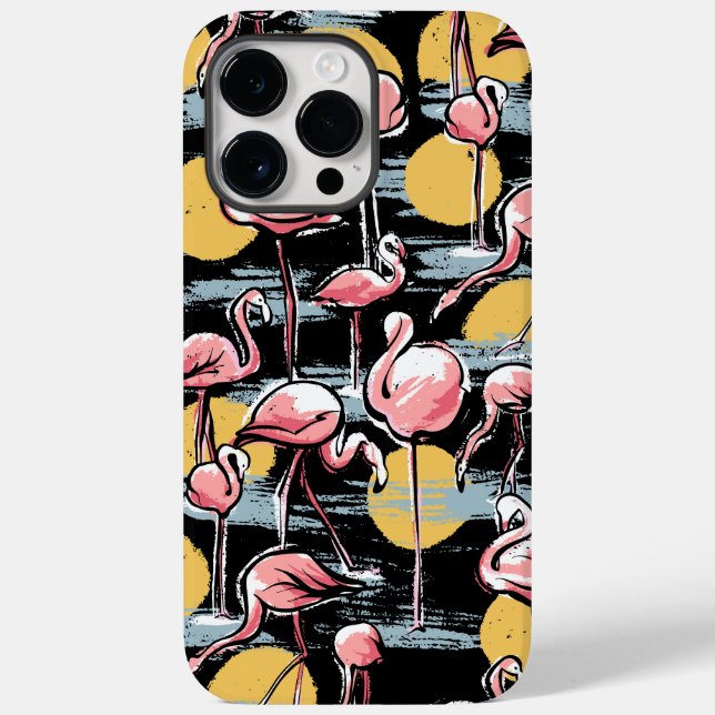 Pink Flamingo birds and sunset | Tropical Tango  Case-Mate iPhone Case (Back)
