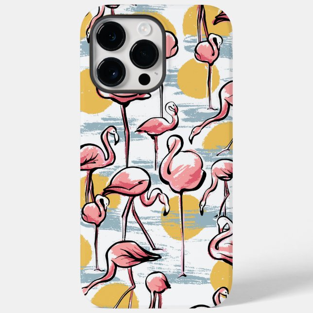 Pink Flamingo birds and sunset | Tropical Tango  Case-Mate iPhone Case (Back)
