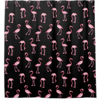 Pink Flamingo Birds Pattern Black or Custom Colour