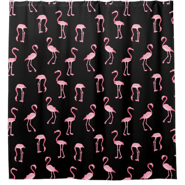Pink Flamingo Birds Pattern Black or Custom Colour (Front)