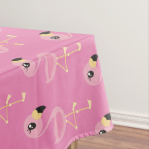 Pink Flamingo Birthday Party Tablecloth