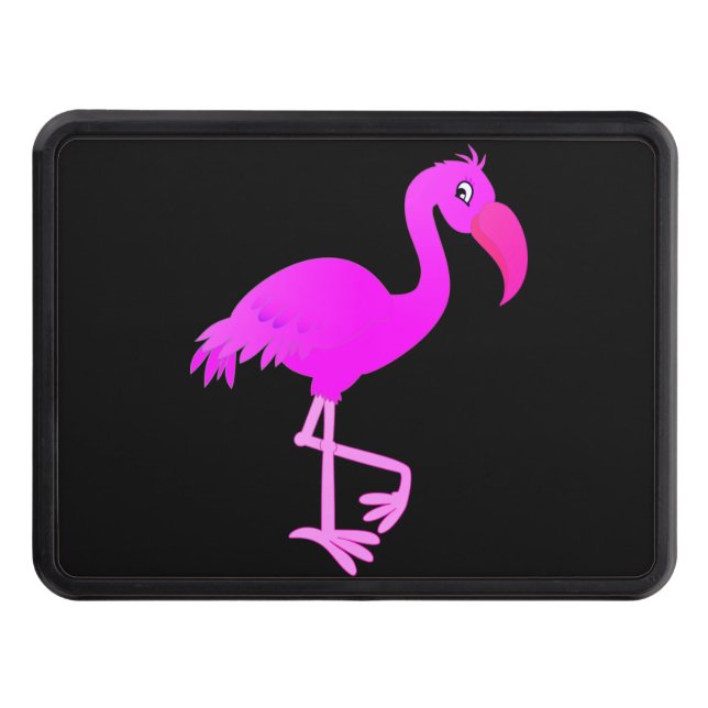 Pink Flamingo Black Hitch Cover or Choose Colour (Front)