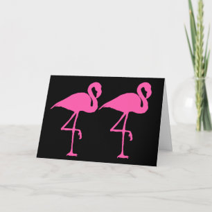 PINK FLAMINGO BLANK INSIDE NOTE CARD