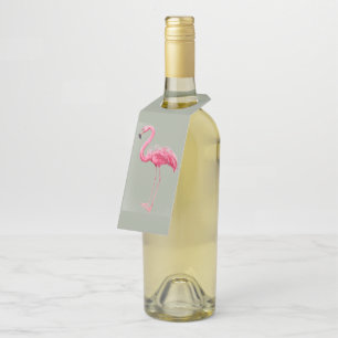 Pink Flamingo Bottle Tag