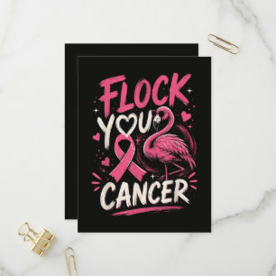 Pink Flamingo Breast Cancer Warrior Support Invitation Postcard