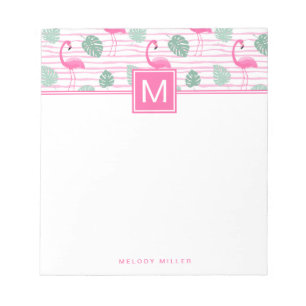 Pink Flamingo Centre Square Personalized Notepad