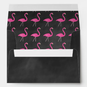 Pink Flamingo Chalkboard Invitation Envelope