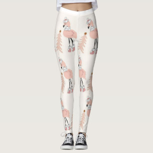 Pink Flamingo Christmas Leggings