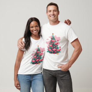 PINK FLAMINGO CHRISTMAS TREE  T-Shirt