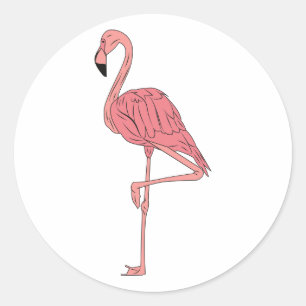 Pink Flamingo  Classic Round Sticker