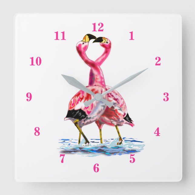 Pink Flamingo Clock (Front)