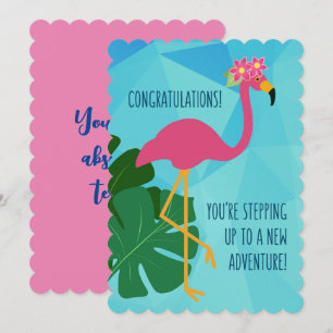 Pink Flamingo Congratulations Cute Greeting Card
