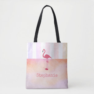 pink flamingo custom tote bag personalize it
