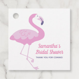 Pink Flamingo Cute Bridal Shower Thank You Favour Tags