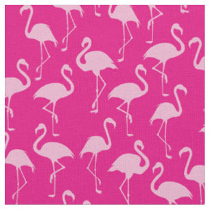 Pink Flamingo Cute Tropical Print Fabric