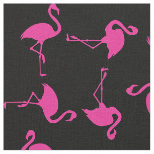 Pink Flamingo Cute Tropical Print Fabric