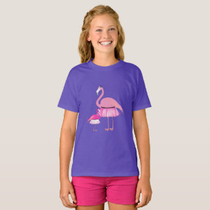 Pink Flamingo Design - Girls' Basic T-Shirt