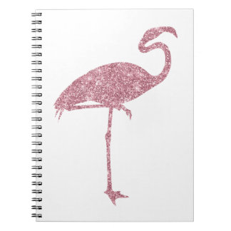 Pink Flamingo Faux Glitter Flamingos Tropical Notebook