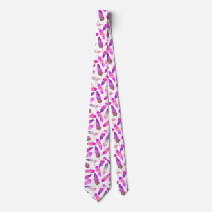 Pink Flamingo Feathers Neck Tie
