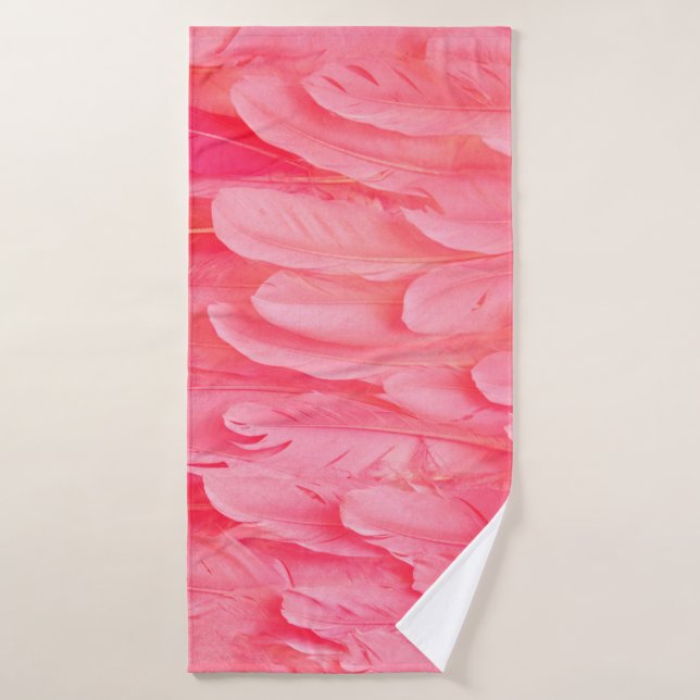 Pink Flamingo Feathersflamingo,feather,pink,textur Bath Towel (Bath Towel)