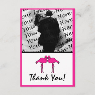 Pink Flamingo Flat Photo Thank You Cards