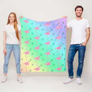 Pink Flamingo Fleece Blanket