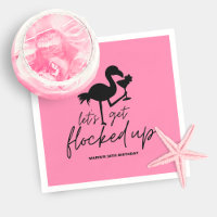 Pink Flamingo Flocked Up Tropical Birthday