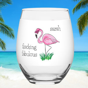 Pink Flamingo Flocking Fabulous Pink Glasses Name