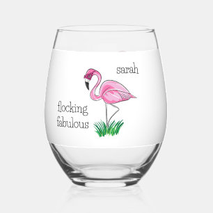 Pink Flamingo Flocking Fabulous Pink Glasses Name