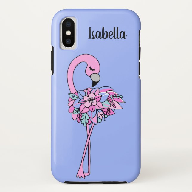 Pink Flamingo Floral Phone Case (Back)