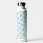 Pink Flamingo Florida Christmas Water Bottle<br><div class="desc">Add tropical flair to your holiday gifting with this cute insulated bottle featuring a festive pattern of watercolor pink flamingos and snowflakes on a turquoise background. Perfect for a Florida Christmas or Palm Beach Christmas, this bottle makes a unique and practical choice for gift ideas for mom on Christmas or...</div>