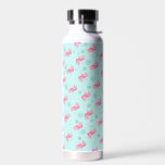 Pink Flamingo Florida Christmas Water Bottle<br><div class="desc">Add tropical flair to your holiday gifting with this cute insulated bottle featuring a festive pattern of watercolor pink flamingos and snowflakes on a turquoise background. Perfect for a Florida Christmas or Palm Beach Christmas, this bottle makes a unique and practical choice for gift ideas for mom on Christmas or...</div>