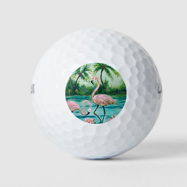 Pink Flamingo Florida Golf Balls (Front)