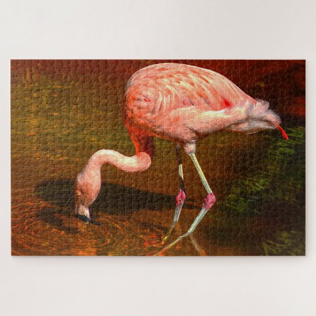 Pink Flamingo Florida. Jigsaw Puzzle (Horizontal)