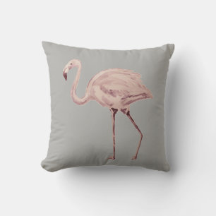 Pink Flamingo Florida Outdoor Throw Pillow