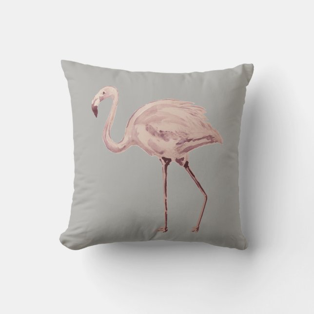Pink Flamingo Florida Outdoor Throw Pillow (Front)